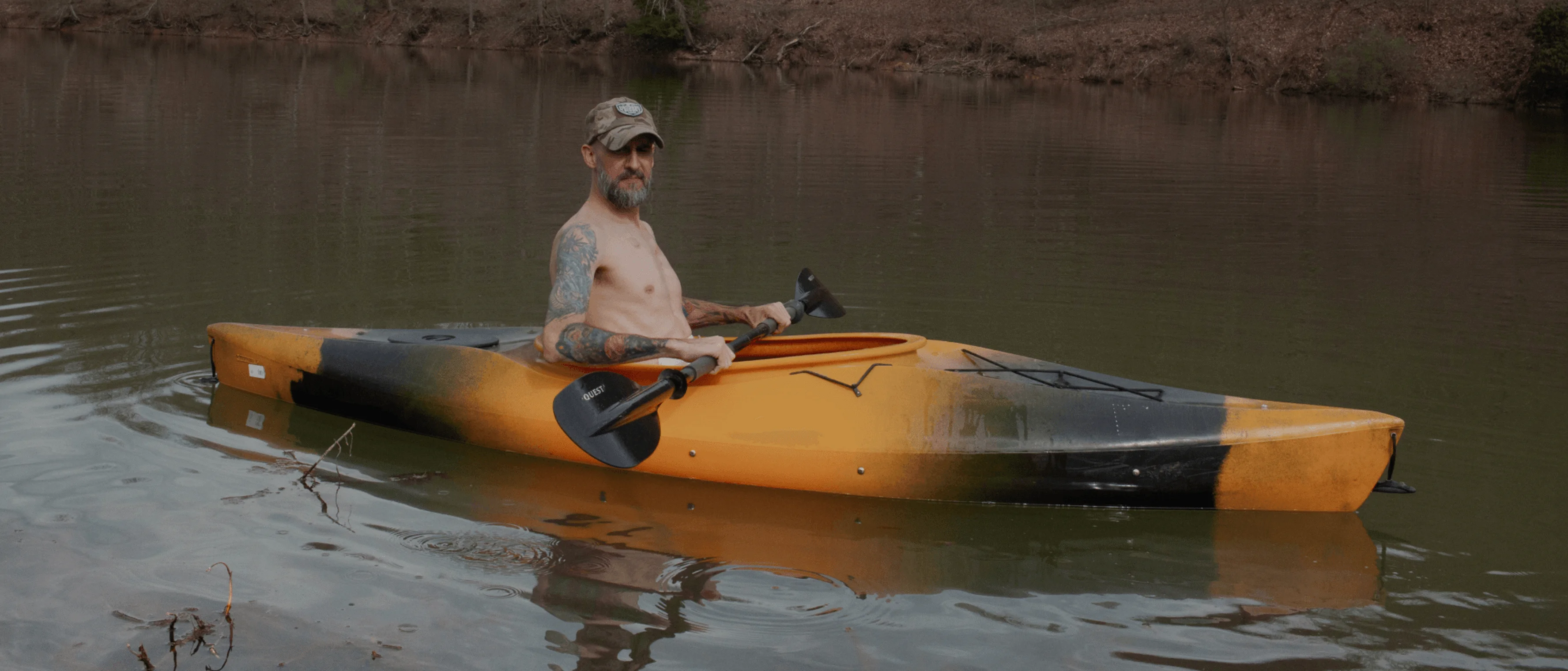 a man in a kayak