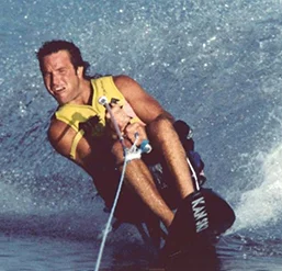 a man water skiing