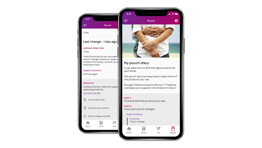 Et dashbord i My Ostomy Journey-appen.